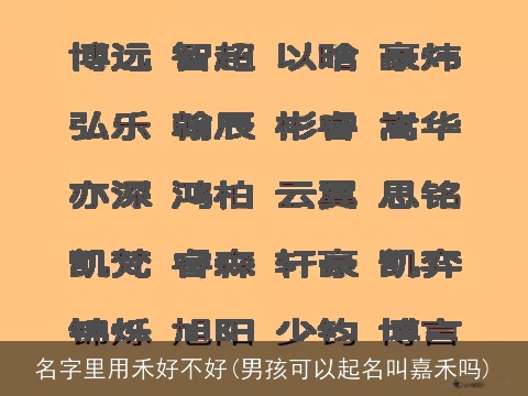 名字里用禾好不好(男孩可以起名叫嘉禾吗)