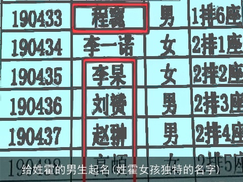 给姓霍的男生起名(姓霍女孩独特的名字)