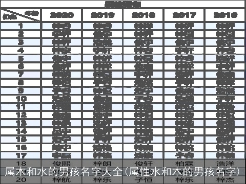 属木和水的男孩名字大全(属性水和木的男孩名字)