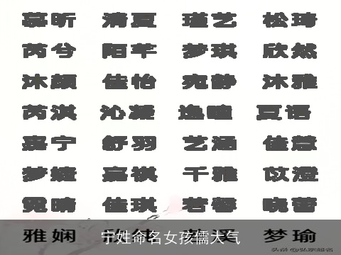 宁姓命名女孩儒大气