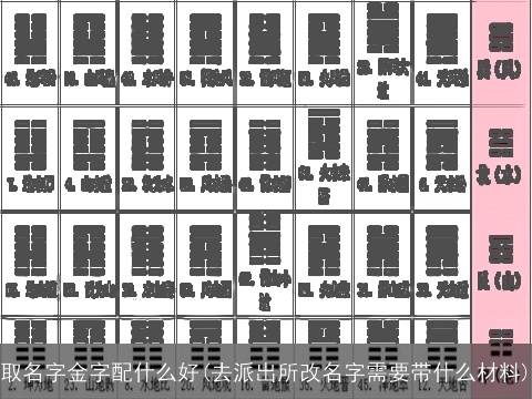 取名字金字配什么好(去派出所改名字需要带什么材料)