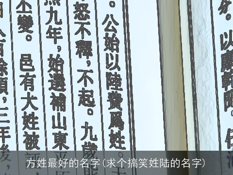 方姓最好的名字(求个搞笑姓陆的名字)