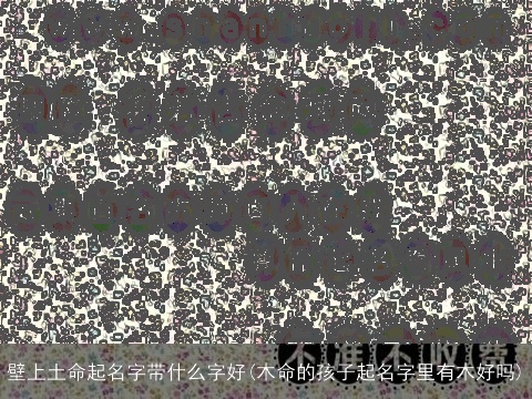 壁上土命起名字带什么字好(木命的孩子起名字里有木好吗)