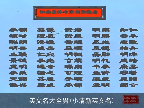 英文名大全男(小清新英文名)