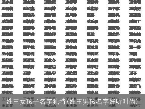 姓王女孩子名字独特(姓王男孩名字好听时尚)
