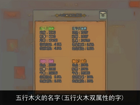五行木火的名字(五行火木双属性的字)