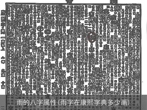 雨的八字属性(雨字在康熙字典多少画)