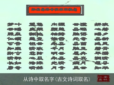 从诗中取名字(古文诗词取名)
