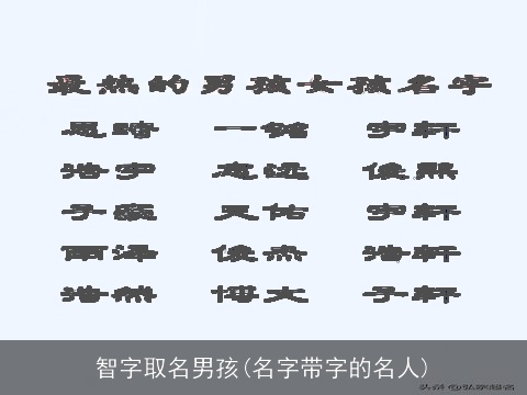 智字取名男孩(名字带字的名人)