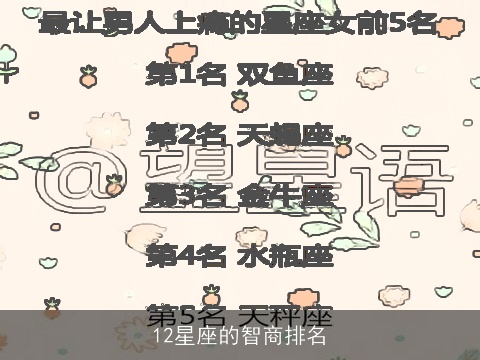 12星座的智商排名