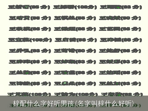 梓配什么字好听男孩(名字叫梓什么好听)