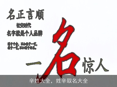 辛姓大全，姓辛取名大全