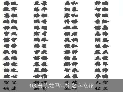 100分陈姓龙宝宝名字女孩
