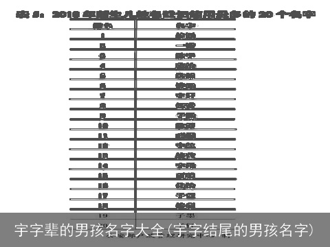 宇字辈的男孩名字大全(宇字结尾的男孩名字)