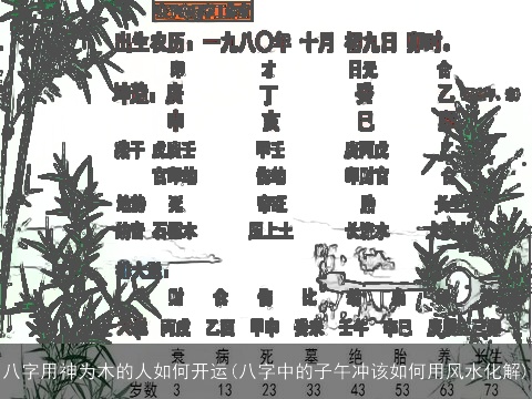 八字用神为木的人如何开运(八字中的子午冲该如何用风水化解)