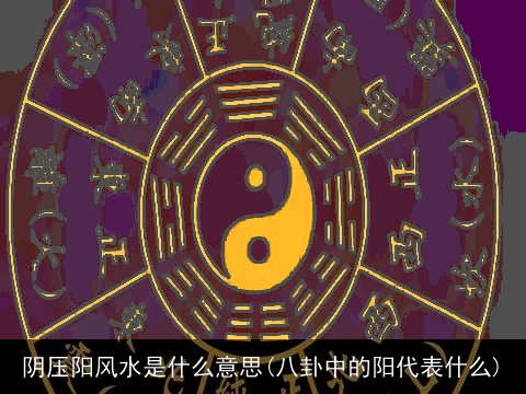 阴压阳风水是什么意思(八卦中的阳代表什么)
