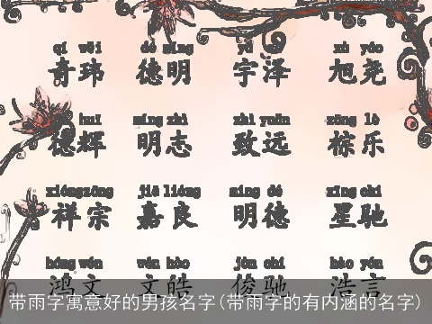 带雨字寓意好的男孩名字(带雨字的有内涵的名字)