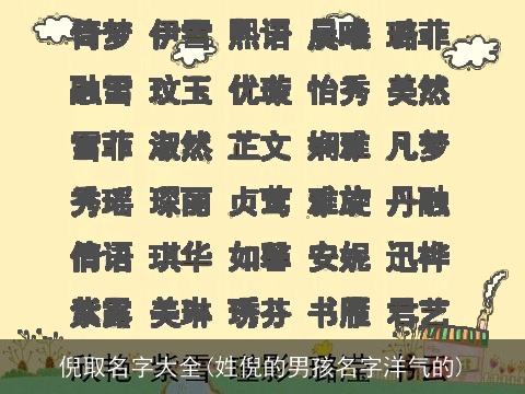 倪取名字大全(姓倪的男孩名字洋气的)