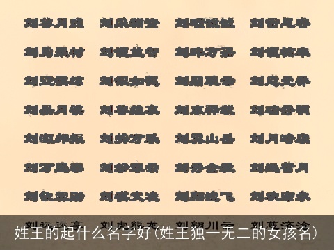 姓王的起什么名字好(姓王独一无二的女孩名)