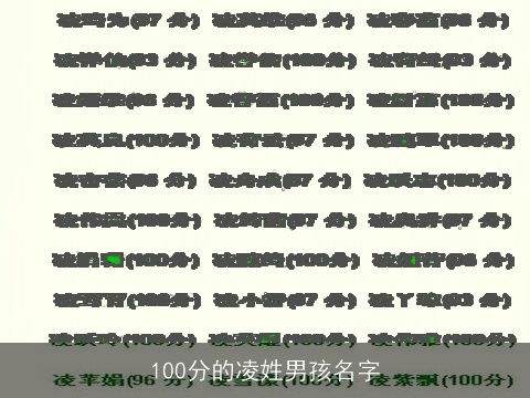 100分的凌姓男孩名字