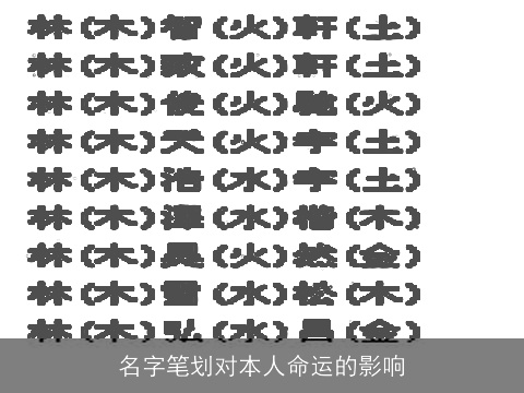 名字笔划对本人命运的影响