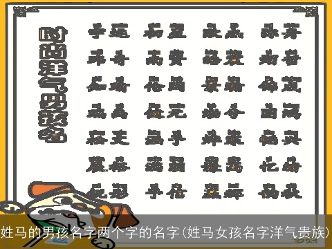 姓马的男孩名字两个字的名字(姓马女孩名字洋气贵族)