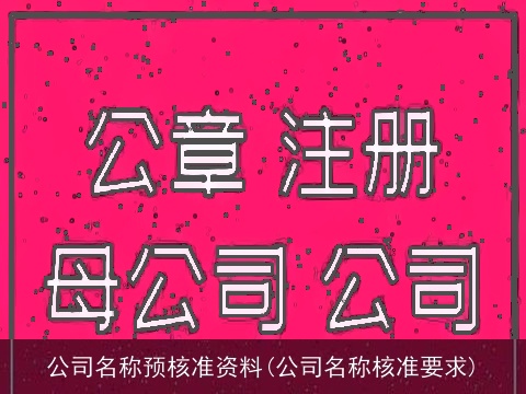 公司名称预核准资料(公司名称核准要求)