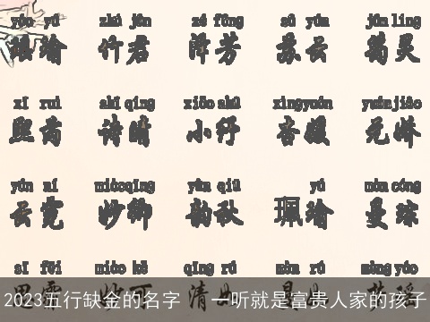 2023五行缺金的名字   一听就是富贵人家的孩子