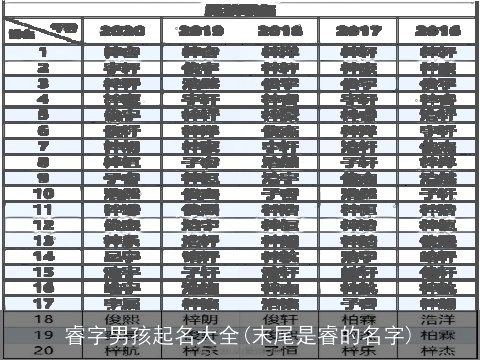 睿字男孩起名大全(末尾是睿的名字)