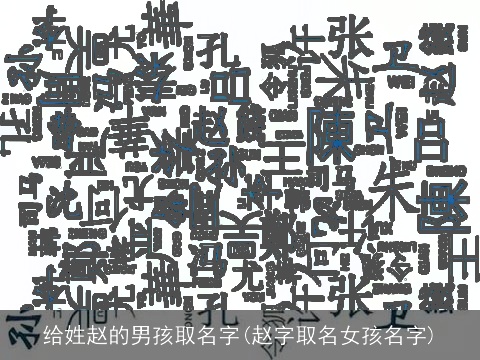 给姓赵的男孩取名字(赵字取名女孩名字)