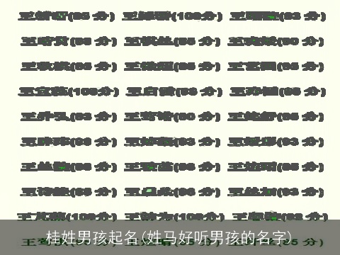 桂姓男孩起名(姓马好听男孩的名字)