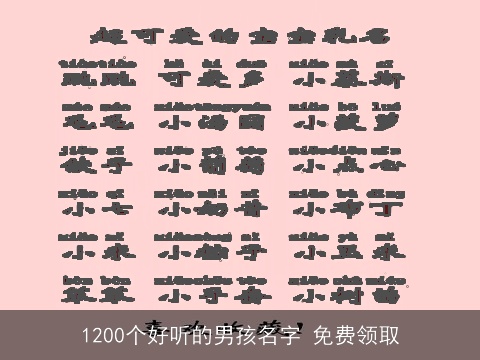 1200个好听的男孩名字 免费领取