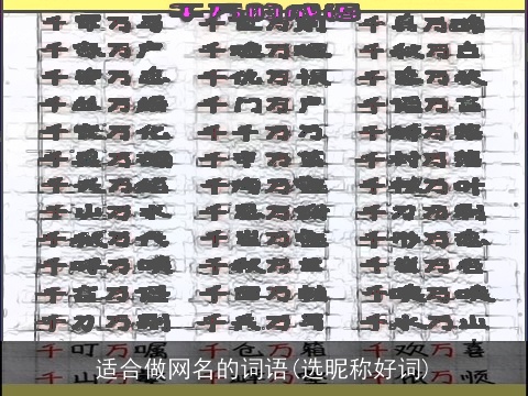 适合做网名的词语(选昵称好词)