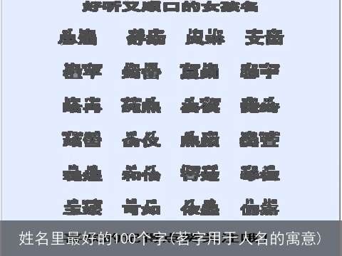 姓名里最好的100个字(茗字用于人名的寓意)