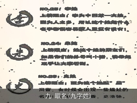 九 取名(九字姓)