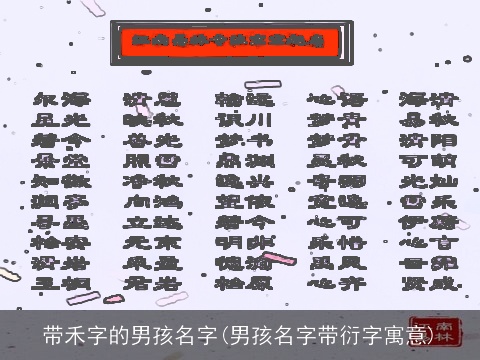 带禾字的男孩名字(男孩名字带衍字寓意)