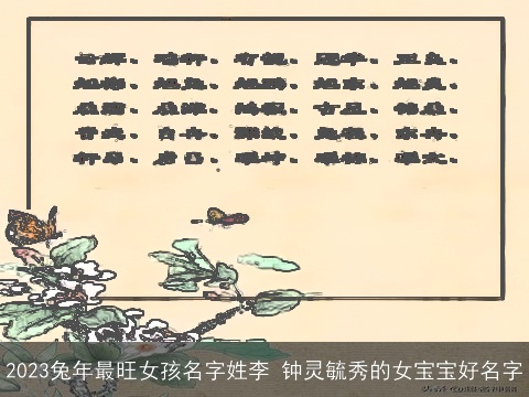 2023兔年最旺女孩名字姓李 钟灵毓秀的女宝宝好名字