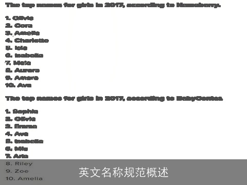 英文名称规范概述