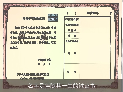 名字是伴随其一生的微证书