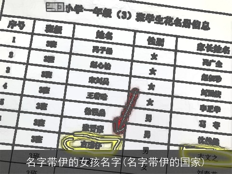 名字带伊的女孩名字(名字带伊的国家)