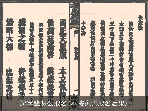 起字辈怎么取名(不按家谱取名后果)