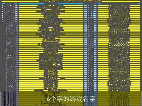 6个字的游戏名字