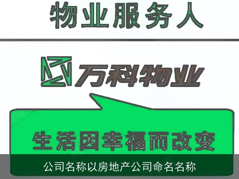 公司名称以房地产公司命名名称
