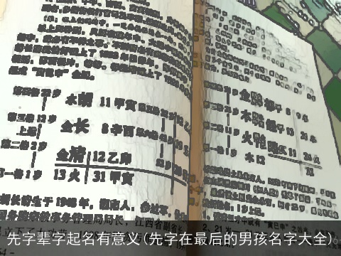 先字辈字起名有意义(先字在最后的男孩名字大全)