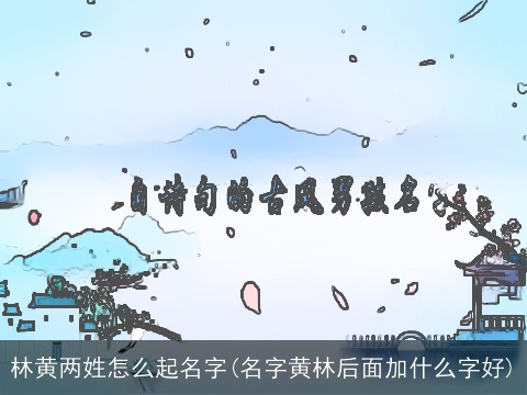 林黄两姓怎么起名字(名字黄林后面加什么字好)