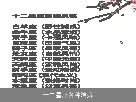 十二星座各种洁癖