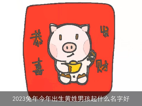 2023兔年今年出生黄姓男孩起什么名字好