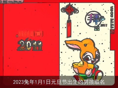 2023兔年1月1日元旦节出生的男孩取名