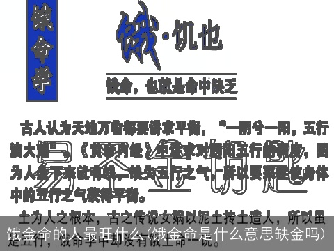 饿金命的人最旺什么(饿金命是什么意思缺金吗)