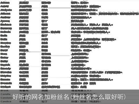 好听的网名加粉丝名(粉丝名怎么取好听)